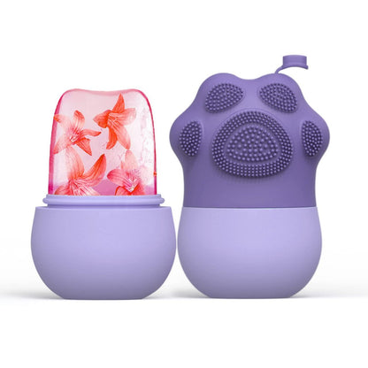 Ice Roller for Face, Silicone Mould with Cleansing Brush